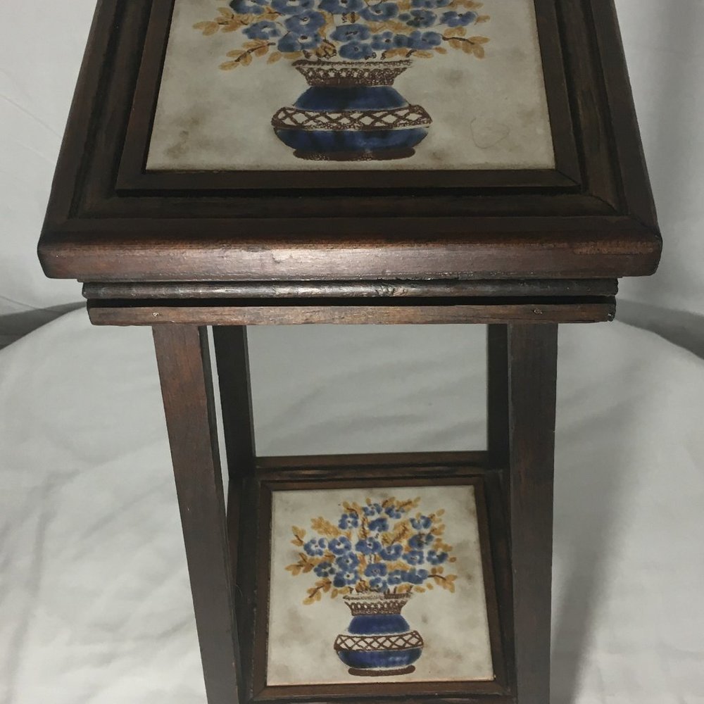 * vintage handmade plant stand/vase table/side/nightstand 9 5/8" sq x 24" high